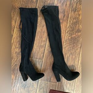 Forever 21 over the knee thigh high black heeled boots